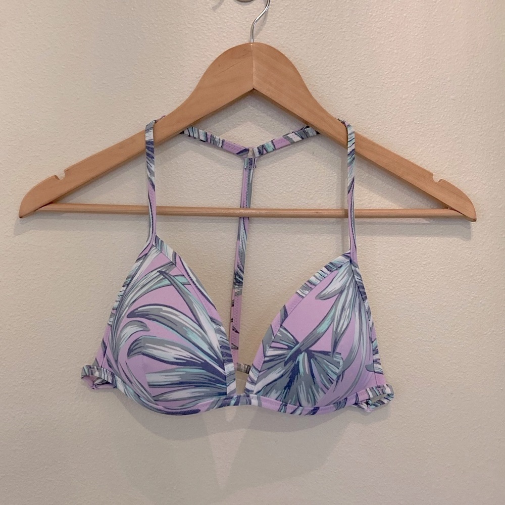 Purple Leafy Bikni Top